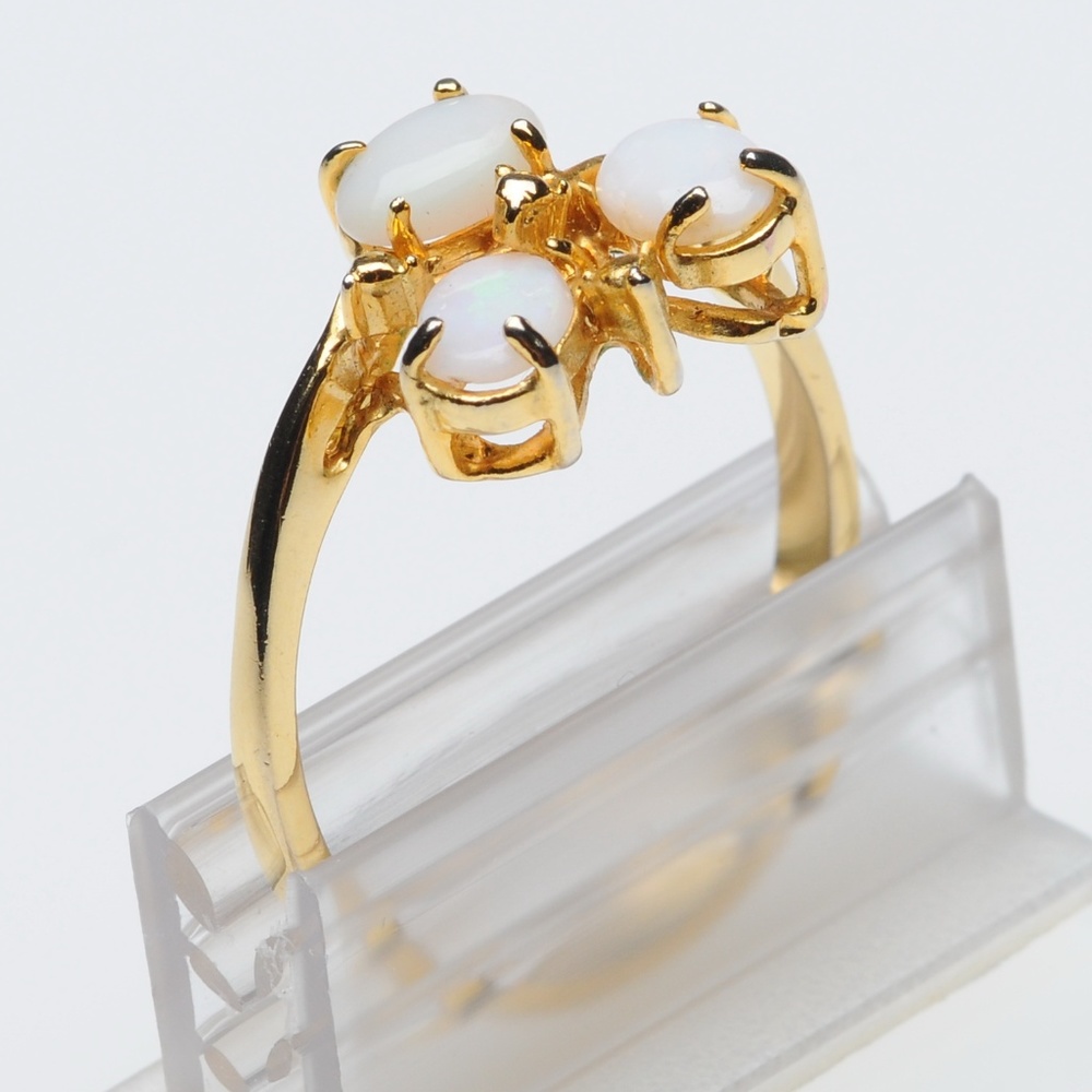 Vintage 10K Gold Plate Opal Ring - Size 9